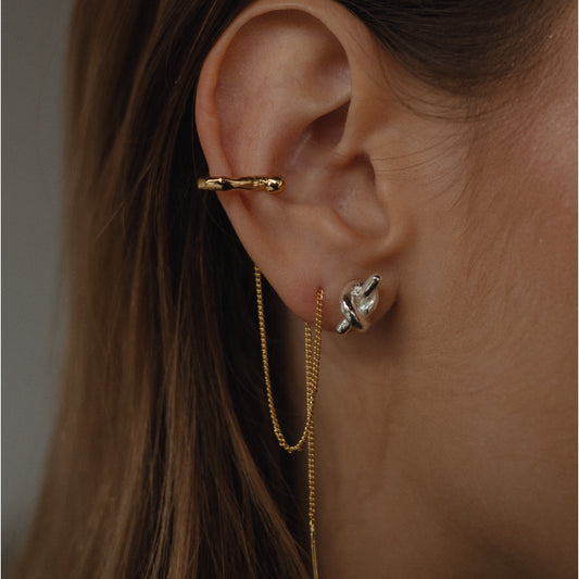 MINI TWIST EARRINGS - PLATED SILVER