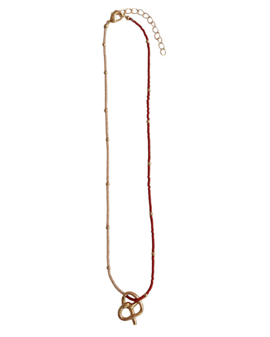 COLLAR CORTO PRETZEL RED