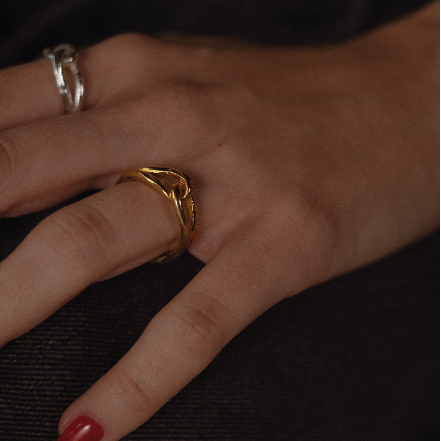 CROSS RING PLATED GOLD