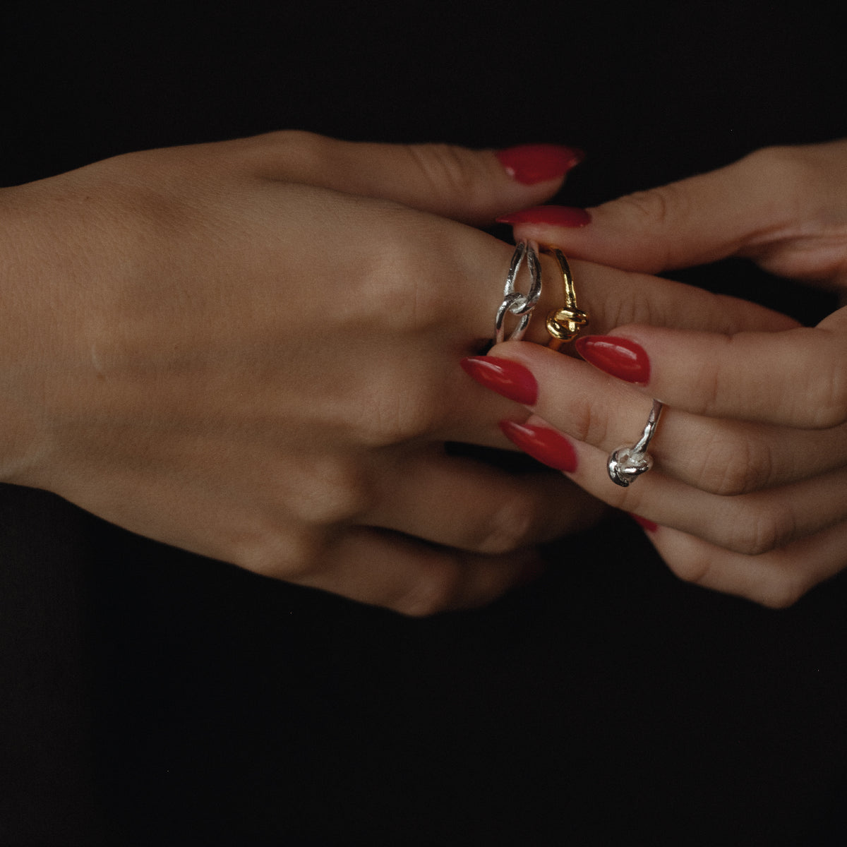 CROSS RING - PLATED SILVER