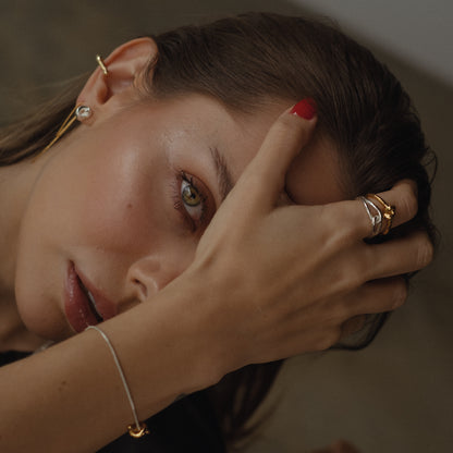 CROSS RING - PLATED SILVER