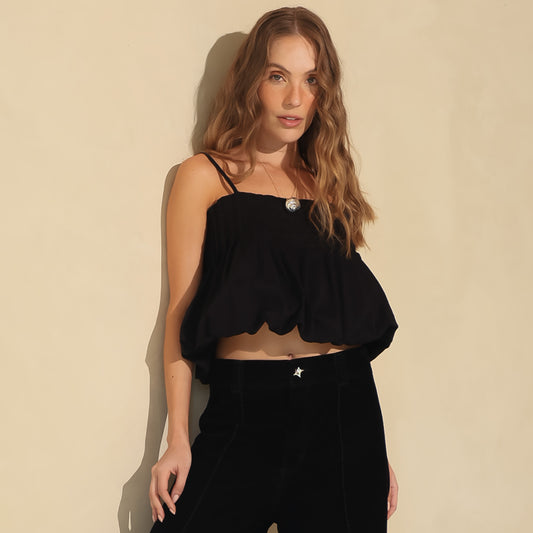 CROP TOP GLOB BLACK