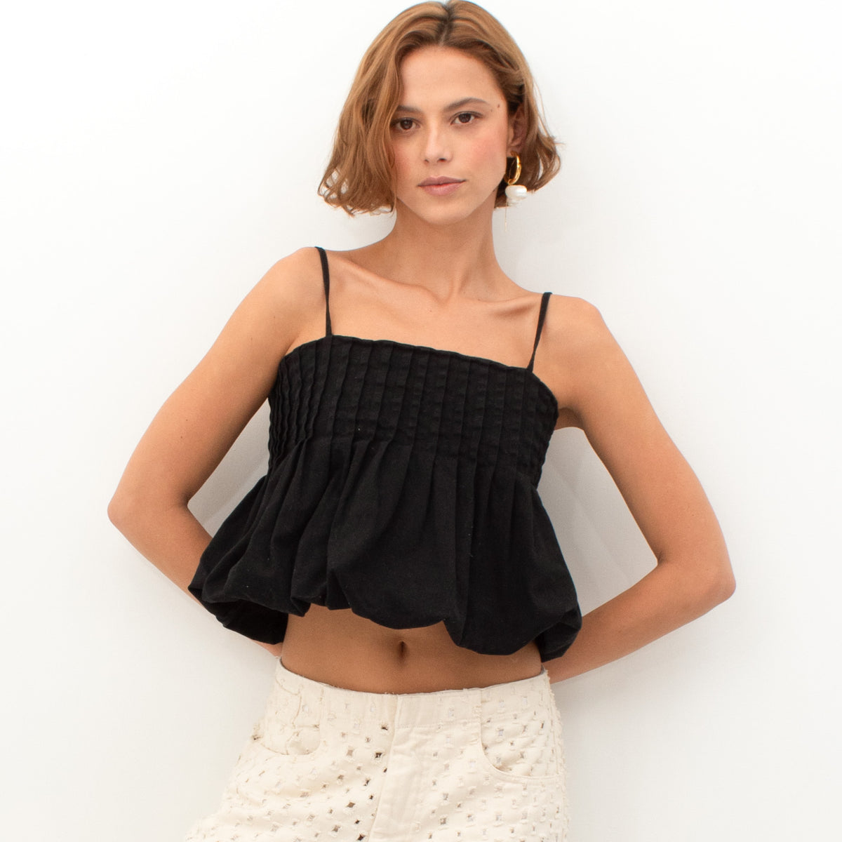 CROP TOP GLOB BLACK