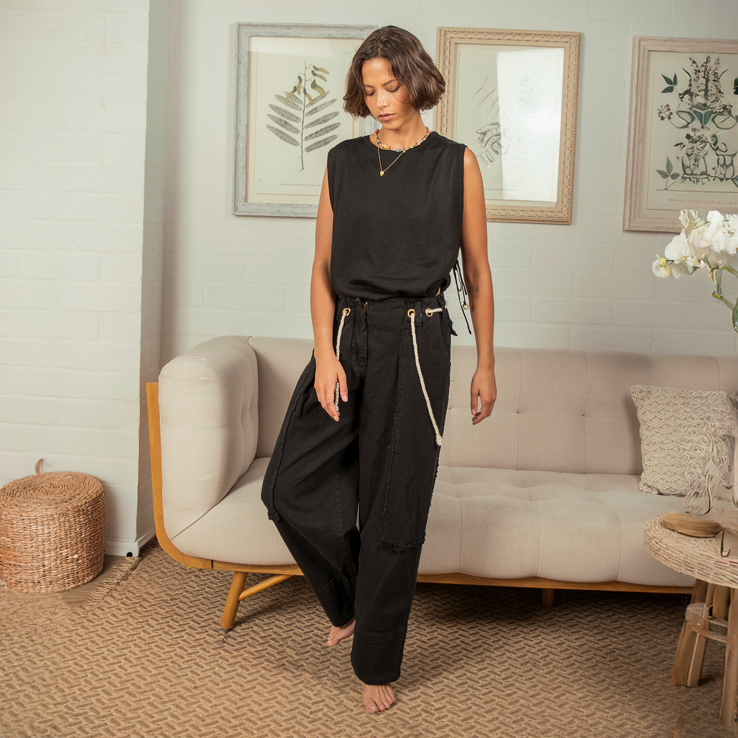 PANTALON FEARLESS CORDÓN NEGRO