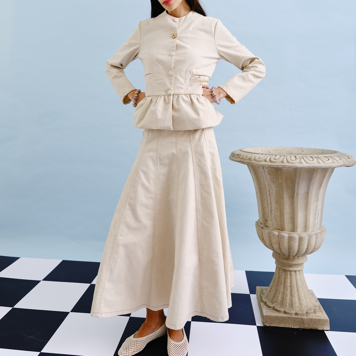 FALDA GEMA IVORY VELVET