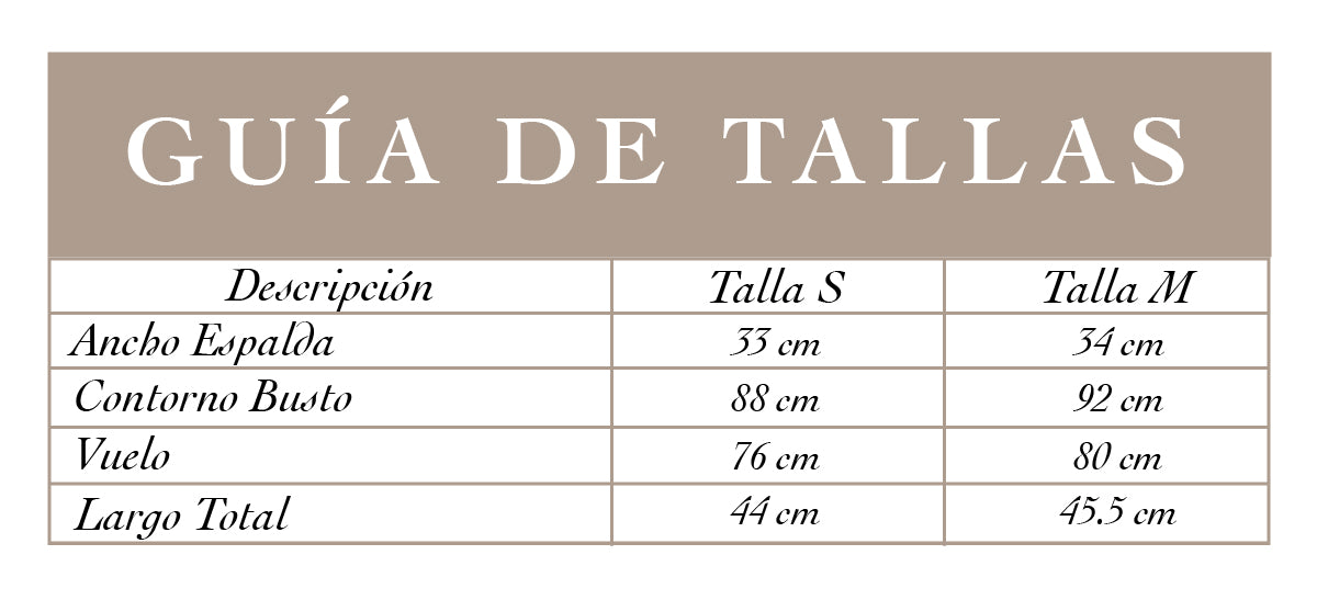 Guía de tallas
