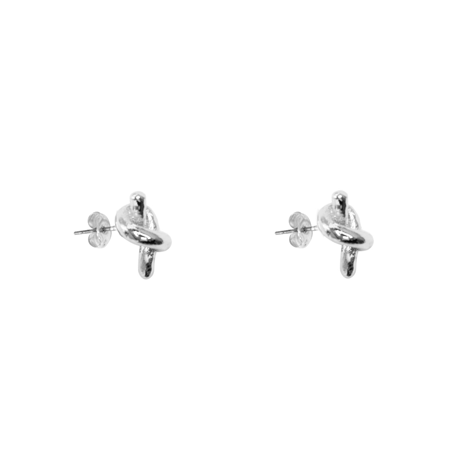 MINI TWIST EARRINGS - PLATED SILVER