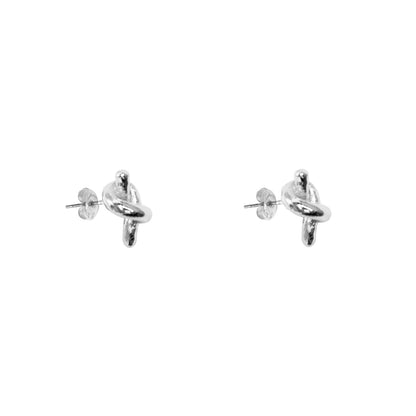MINI TWIST EARRINGS - PLATED SILVER