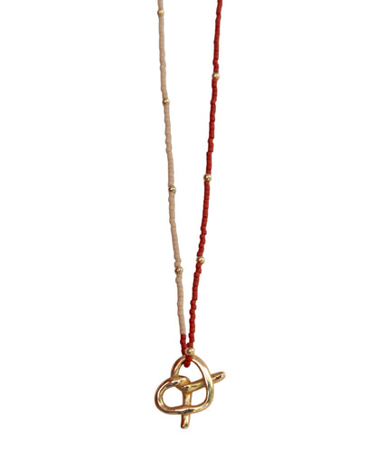 COLLAR CORTO PRETZEL RED