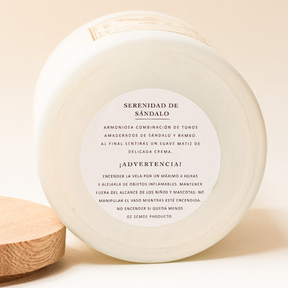 VELA AROMATICA SERENIDAD DE SÁNDALO 200GR