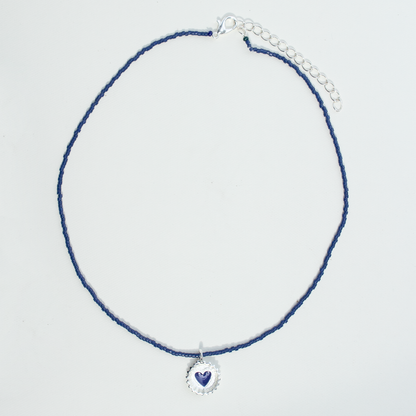 COLLAR COCA COLA BLUE BEADS