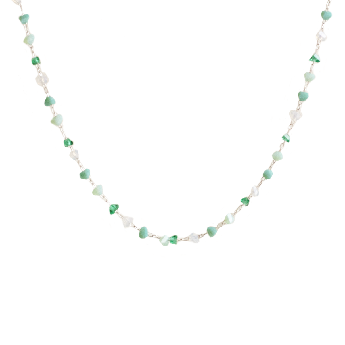 COLLAR CRISTAL GREEN PLATA