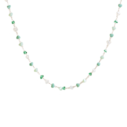 COLLAR CRISTAL GREEN PLATA