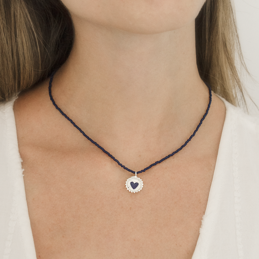 COLLAR COCA COLA BLUE BEADS