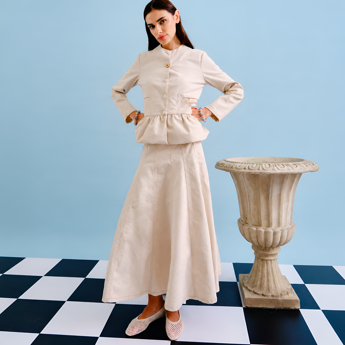 FALDA GEMA IVORY VELVET