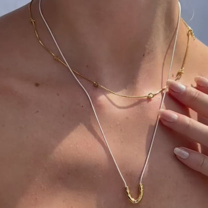 HORSESHOE NECKLACE - GOLD & SILVER