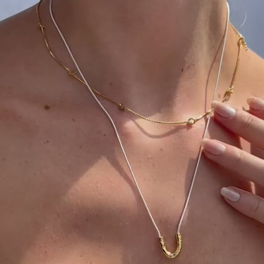 HORSESHOE NECKLACE - GOLD & SILVER