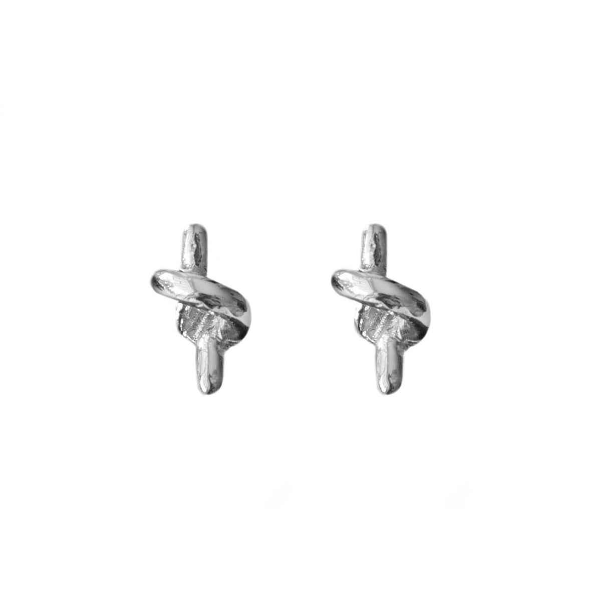 MINI TWIST EARRINGS - PLATED SILVER