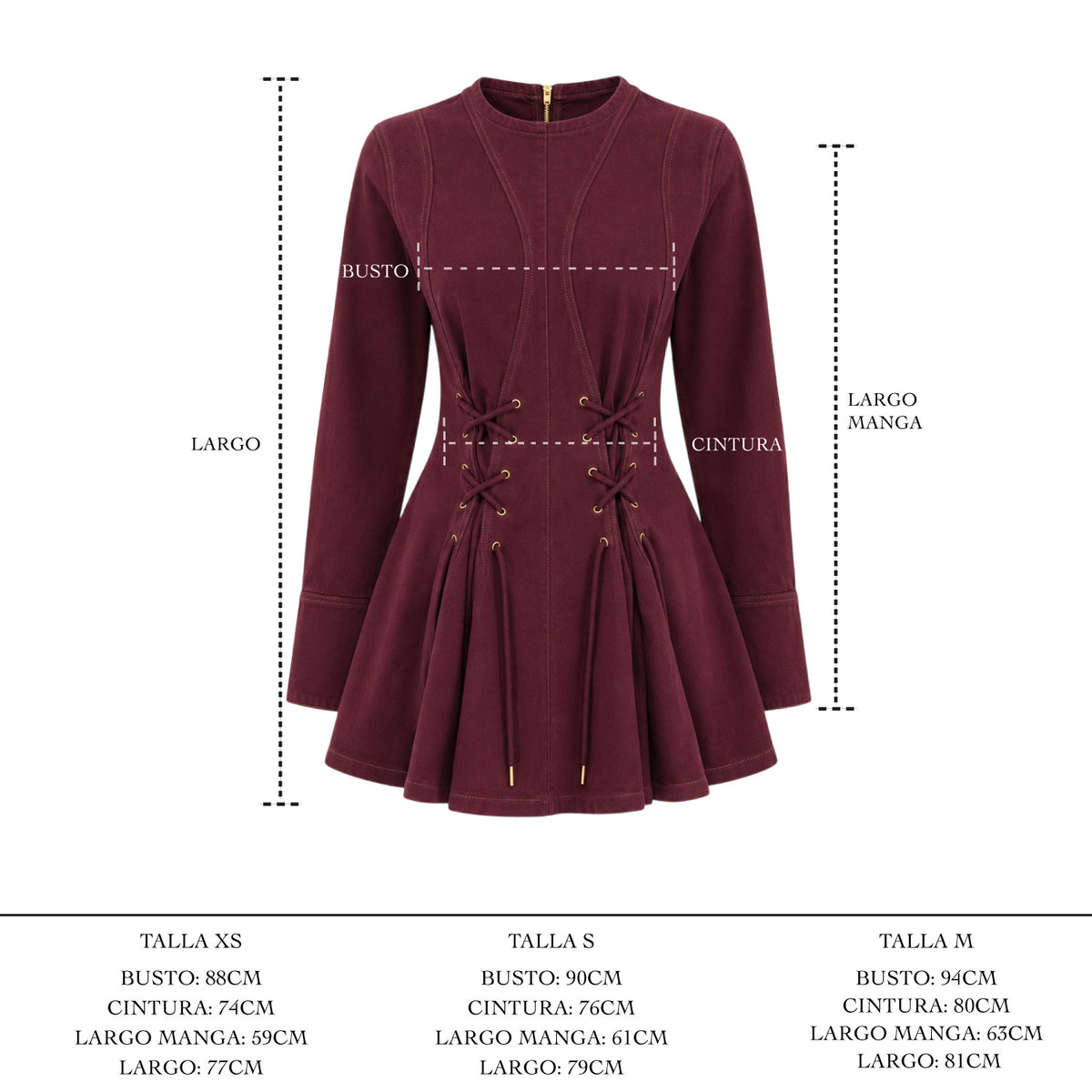 VESTIDO ALIC VINO