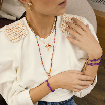 COLLAR SETA PERLAS