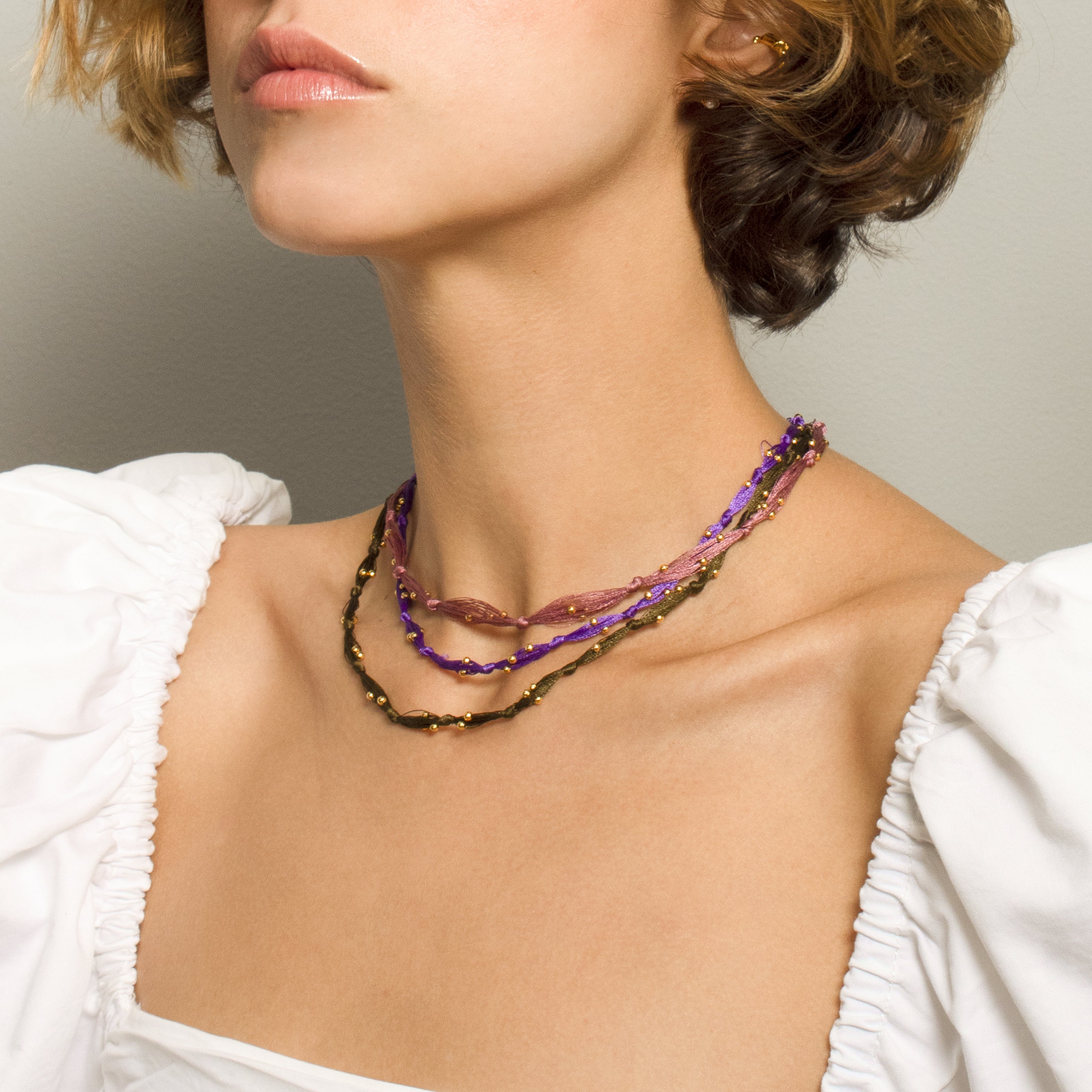 COLLAR SIARA SILK MAGENTA